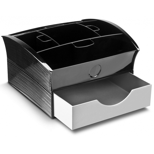 CEP Deluxe Tea Coffee Storage Home Office Organiser Distributor Tray - Black - Main Image