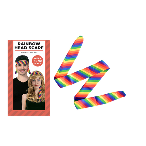 Rainbow Head / Wrist Band Gay Pride Scarf LBGTQ Hair Tie Headband Costume Party - Main Image