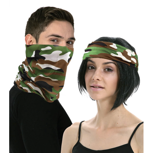 Multi Functional Tube Bandana Head Scarf Face Cover Mask Camo - Army Camouflage - Main Image