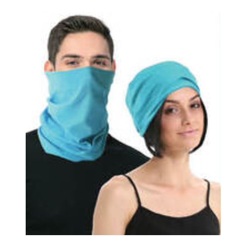 Seamless Tube Bandana Head Scarf Face Cover Mask Gaiter Ski Snow - Plain Colours - Light Blue - Main Image