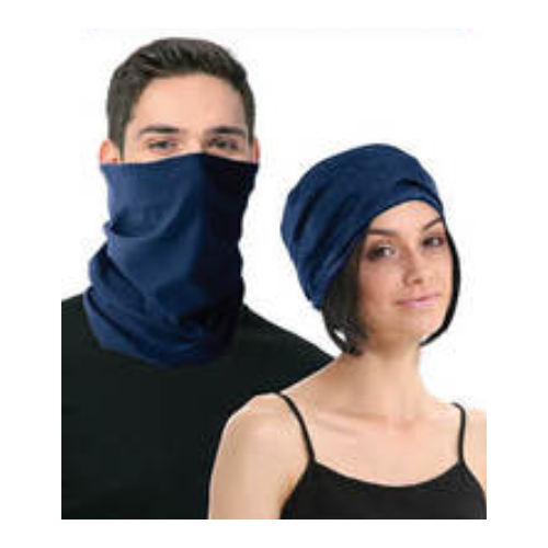 Seamless Tube Bandana Head Scarf Face Cover Mask Gaiter Ski Snow - Plain Colours - Navy - Main Image