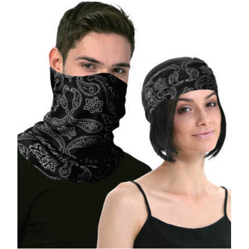 Seamless Tube Bandana Head Scarf Face Cover Mask Pattern Mask Neck Gaiter - Black - Main Image
