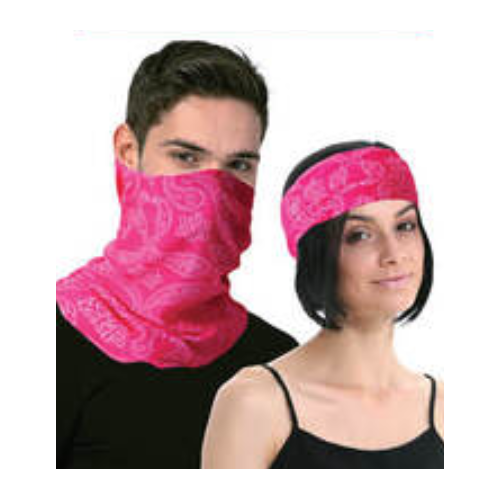 Seamless Tube Bandana Head Scarf Face Cover Mask Pattern Mask Neck Gaiter - Hot Pink - Main Image