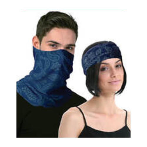Seamless Tube Bandana Head Scarf Face Cover Mask Pattern Mask Neck Gaiter - Navy - Main Image