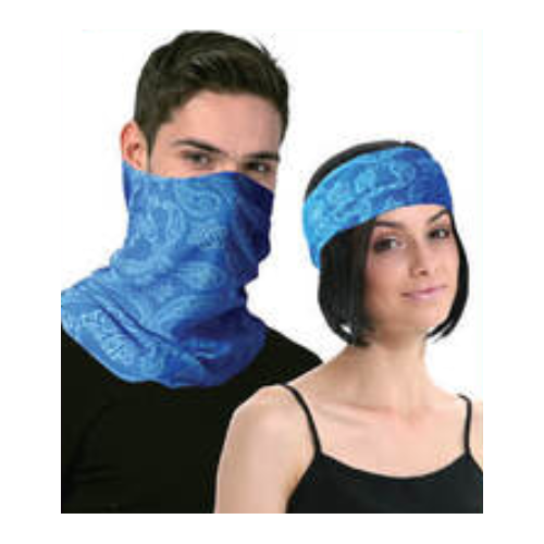 Seamless Tube Bandana Head Scarf Face Cover Mask Pattern Mask Neck Gaiter - Royal Blue - Main Image