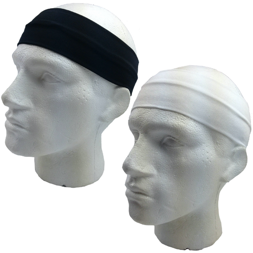 2pc Set Plain Headband Elastic Stretch Sports Yoga Hair Band Unisex Wide Wrap - Main Image