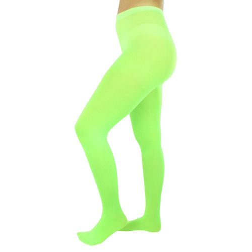 PANTYHOSE Tights Stockings Hosiery Womens Ladies Plain Colours - Fluro Green - Main Image