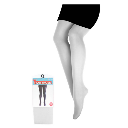 PANTYHOSE Tights Stockings Hosiery Womens Ladies Plain Colours - White - One Size Fits Most - Main Image