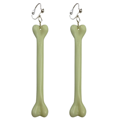 Cavewoman EARRINGS Accessory Jewellery Ear Rings Dress Costume Medieval Bones - Longer (9.5cm approx) - Main Image