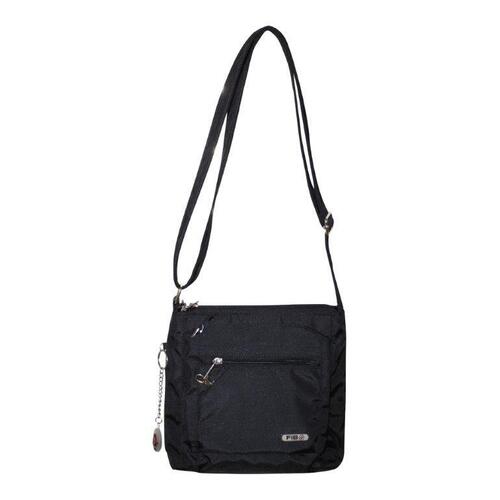 FIB Mens Crossbody Bag Adjustable Shoulder Strap Travel Pockets - Black - Main Image