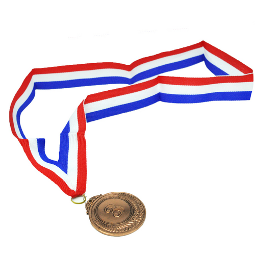 3rd METAL BRONZE WINNER MEDALS Sports Day School 46cm Ribbon - Main Image