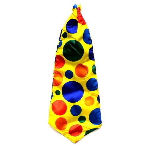 CLOWN TIE Big Jumbo Large Fun Crazy Clowns Costume Bow Dress Circus Party Yellow - Main Image