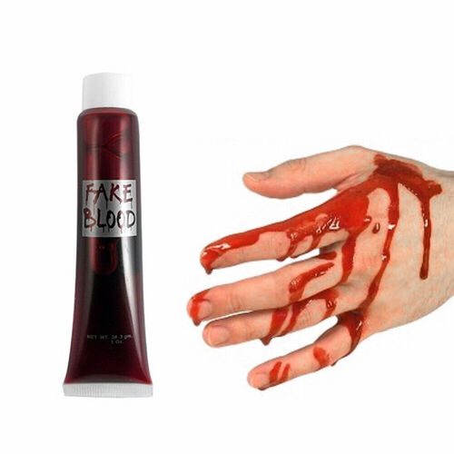 FAKE BLOOD Zombie Halloween Fancy Dress Red Make Up Gel Cream Vampire Horror - Main Image