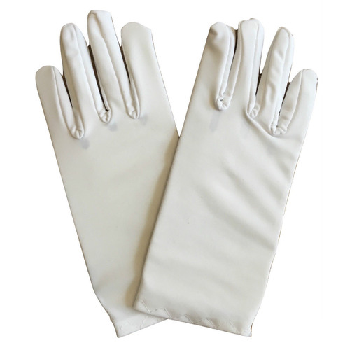 Ladies SHORT GLOVES Costume Party Wedding Bridal Fancy Dress Prom Stretchy - White - One Size - Main Image