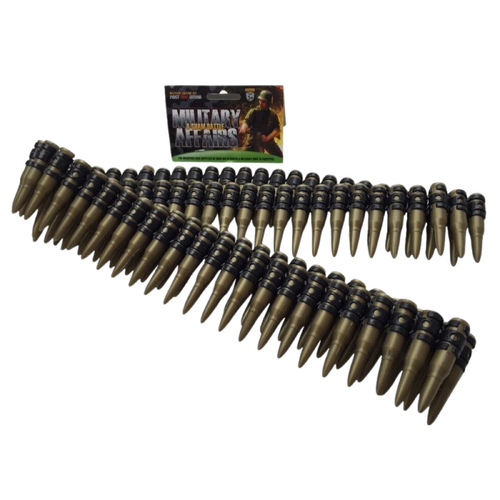 BULLET BELT Plastic Bandolier Costume Party Commando Army Gangster Soldier Ammo Cowboy - Main Image