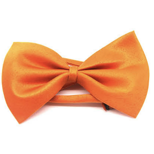 Mens BOW TIE Wedding Tuxedo  Formal Bestman Necktie Classic Plain Party - Orange - Main Image