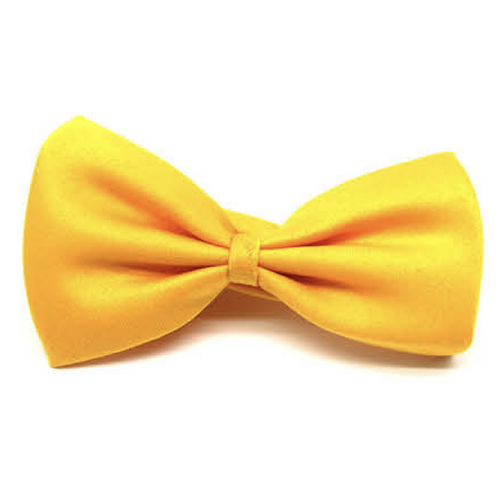 Mens BOW TIE Wedding Tuxedo  Formal Bestman Necktie Classic Plain Party - Yellow - Main Image