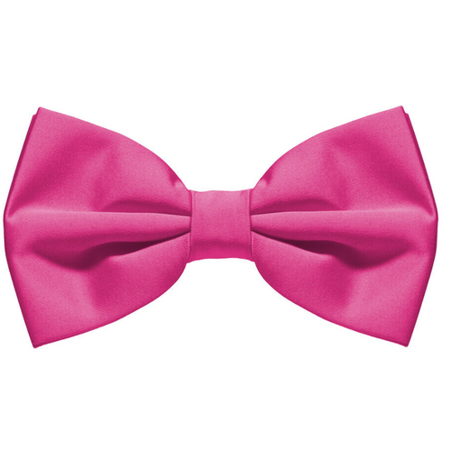 Mens BOW TIE Wedding Tuxedo Formal Bestman Necktie Classic Plain Party  - Hot Pink - Main Image