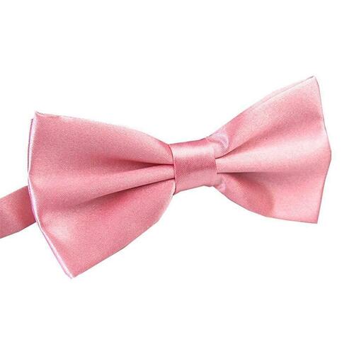 Mens BOW TIE Wedding Tuxedo Formal Bestman Necktie Classic Plain Party  - Light Pink - Main Image