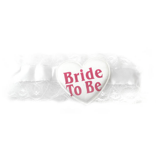 Bride to Be Garter Party Girls Hens Night Wedding Shower Bachelorette - White - Main Image
