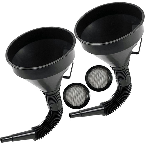 2x Car Auto Motorcycle Plastic Flexible Spout Gas Oil Water Fuel Funnel Tool Kit - Main Image