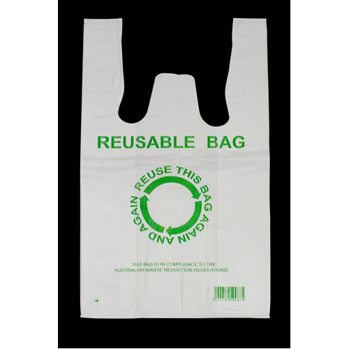 500pcs 33×55cm Eco Design Reusable Plastic Singlet Shopping Bags Grocery Carry Checkout - Main Image