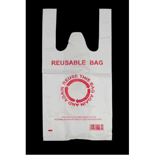 900pcs 22×42cm Eco Design Reusable Plastic Singlet Shopping Bags Grocery Carry Checkout - Main Image