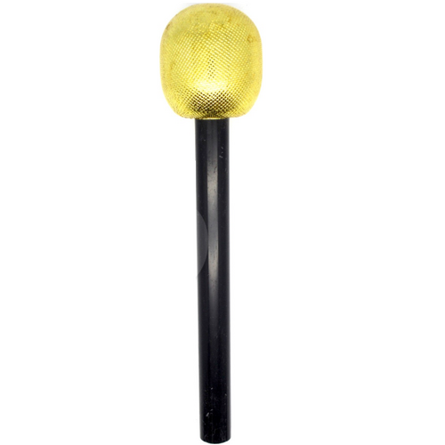 Glitter 80s PARTY MICROPHONE Karaoke Toy Disco Themed Costume Awards Night 25cm - Gold - Main Image