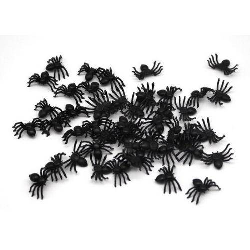 MINI FAKE SPIDERS Trick Halloween Scary Arachnids Joke Prank Small Gag Toy Bug - Main Image