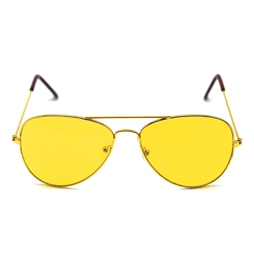 Yellow Aviator Party Glasses – Fun Novelty Accessory Australia Day Green/Gold - Main Image