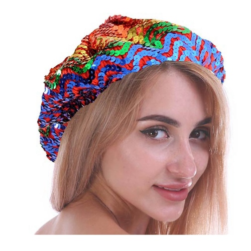 Rainbow Sequin French Beret Hat Gay LGBTQ Pride - Main Image