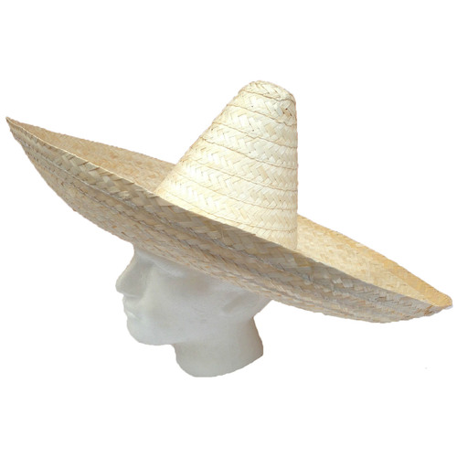 Mexican SOMBRERO Beige Fancy Dress Straw Party Costume Hat Cap Spanish - Main Image