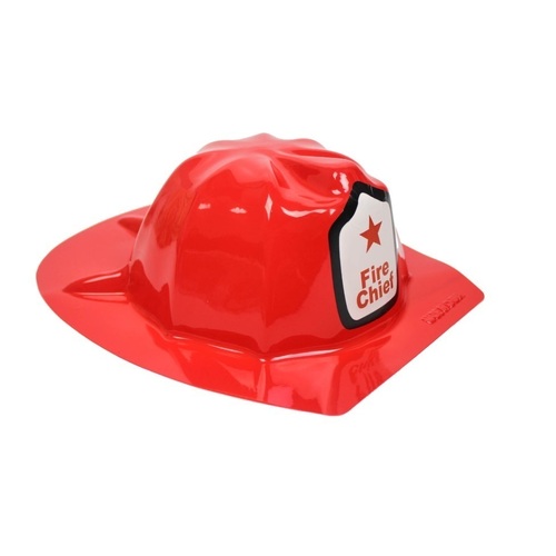 KIDS FIREMAN HAT Fire Chief Party Cap Helmet Costume Dress Up Halloween Firemans - Main Image