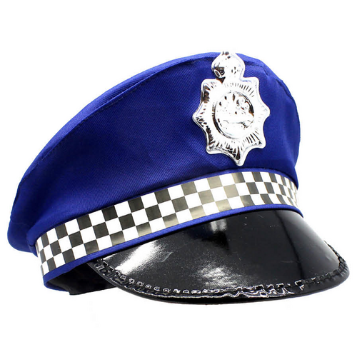Police Officer Hat Pilot Cop Costume Party Cap Halloween Book Week - Blue - Main Image