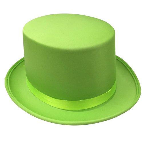 SATIN TOP HAT Costume Party Cap Fancy Dress Trilby Fedora One Size - Light Green - Main Image