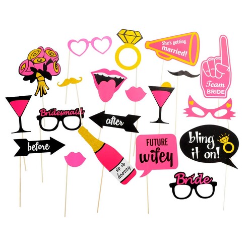 20x Bride To Be Photo Booth Props Hens Bridal Party Bachelorette Selfie - Main Image