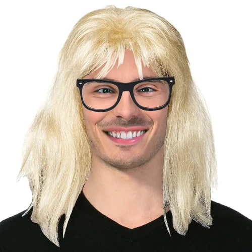 Nerd Mullet Wig 80s Party Costume Rock Bogan Punk 70s 90s Hair - Main Image