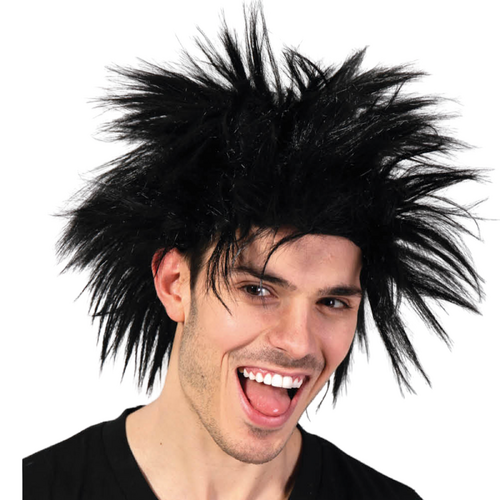 ROCKSTAR WIG Punk Costume Party Fancy Spiky Hair Disco Dress 70s 80s Rock - Main Image