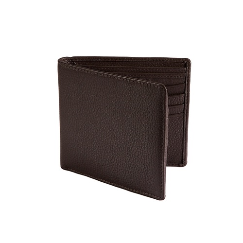 Dents RFID Pebble Grain Bifold Slim Leather Wallet - Chocolate - Main Image