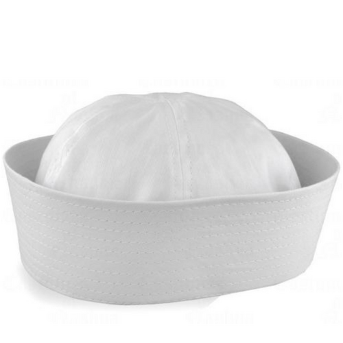 Adult White Sailor Hat Marine Unisex Gob Captain Navy Hen's Night Doughboy Cap - Main Image