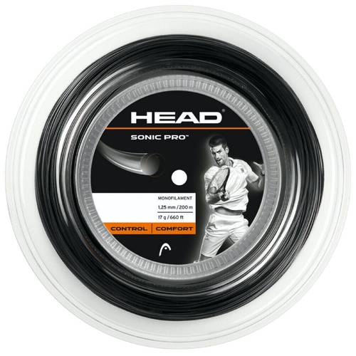 Head Sonic Pro 17g Tennis String Reel 200m 1.25mm Control Comfort - Black - Main Image