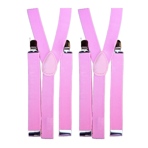 2x Mens Suspenders Braces Adjustable Strong Clip On Elastic Formal Wedding Slim - Lilac - Main Image
