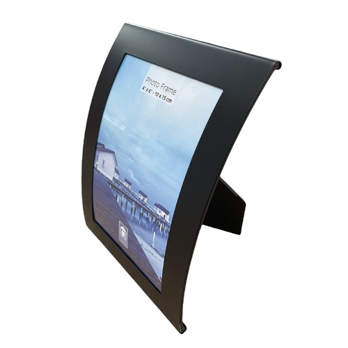 Curve Picture Photo Frame Curved Aluminium Portrait 10cm x 15cm (4"x6")  - Black - Main Image