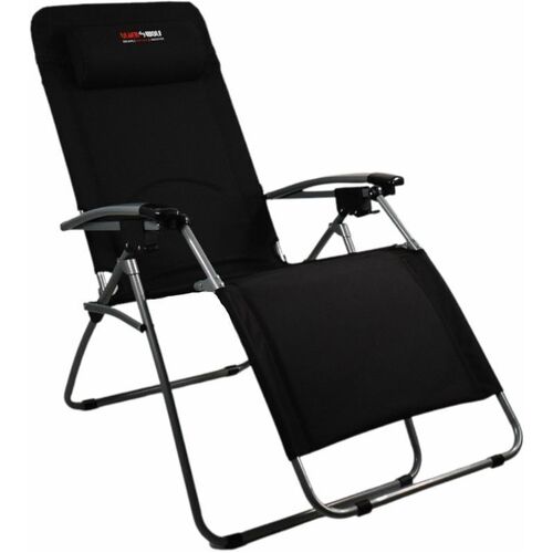 BlackWolf Folding Reclining Lounger Chair Quick Fold Down - Jet Black - Main Image