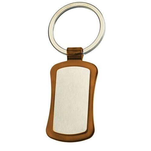 50x Duo Key Tag Key Ring Keyring School Bag Badge Bulk - Mocha - Main Image