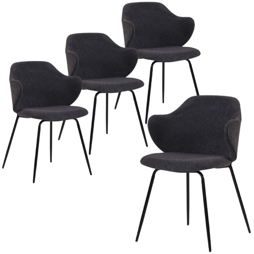 Set of 4 Dining Chairs in Graphite - Main Image