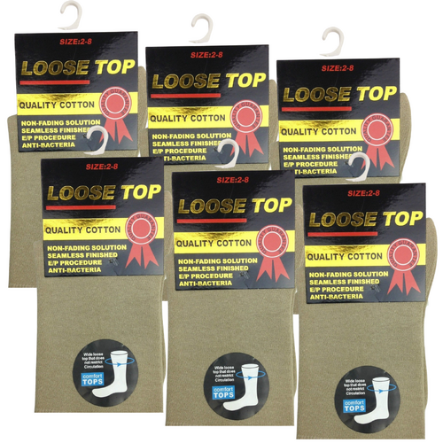 6x Pair COTTON Rich LOOSE TOP SOCKS Dress Medical Circulation Diabetic Comfort -  - - Main Image