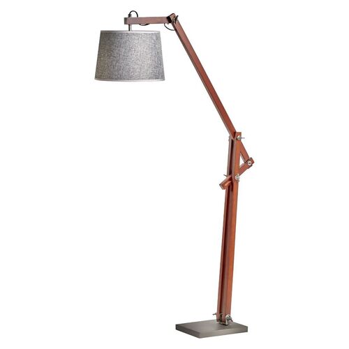 156cm Large Bamboo Floor Lamp Modern Vintage Wooden Light Antique Shade - Cherry - Main Image