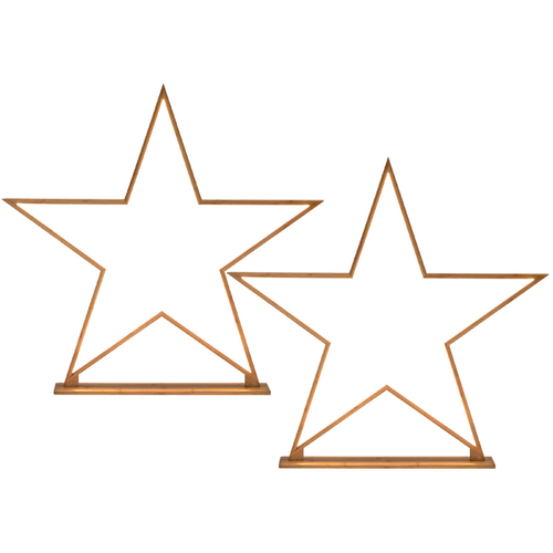 2x Large Bamboo Star w/ LED Strip Table Lamp Light Modern Minimalist Decor - Natural - Main Image