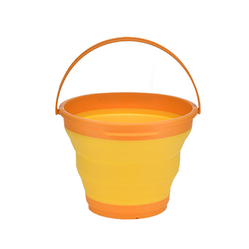 7 Litre Foldable Collapsible Silicone Bucket for Home/Hiking/Camping/Fishing - Orange - Main Image